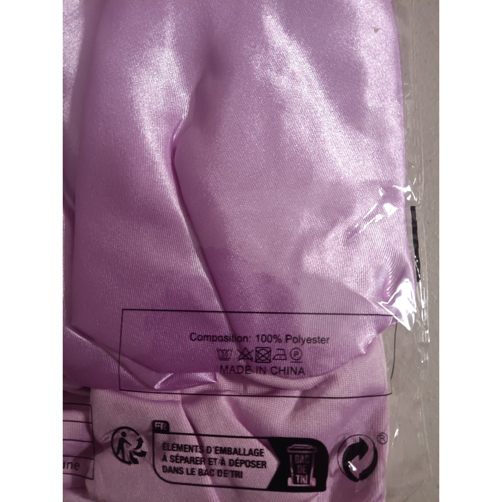 Lavender Satin Hair Bonnet Wide Elastic Band Sleep Cap Purple Polyester Nightcap - Picture 4 of 4